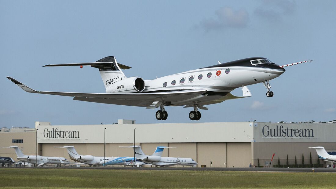 Erstflug der Gulfstream G800 am 28. Juni 2022 in Savannah.