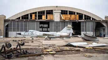Übersicht USAF-Museum Dayton Tornado-Schäden